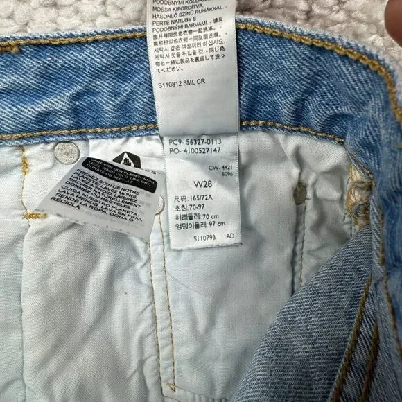 Levi's 501 High Rise Shorts Weak In The Knees Light Wash - Picture 5 of 13